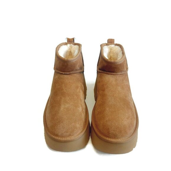UGG Classic Womens Size 9 Ultra Mini New Heights Platform Boots Chestnut 1158311 - Picture 5 of 8